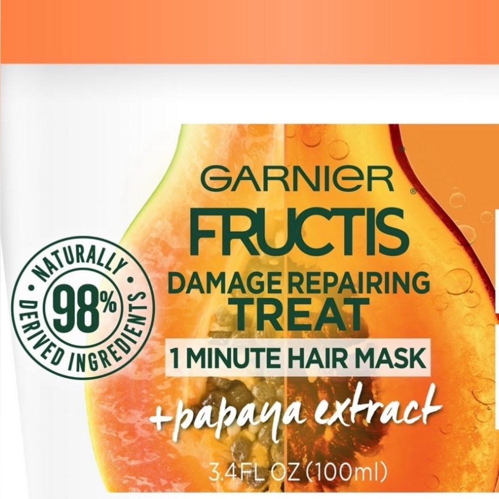 Garnier Hair Mask, 1 Minute, Smoothing Treat, Extract 3.4 Fl Oz.3 pack bundle.